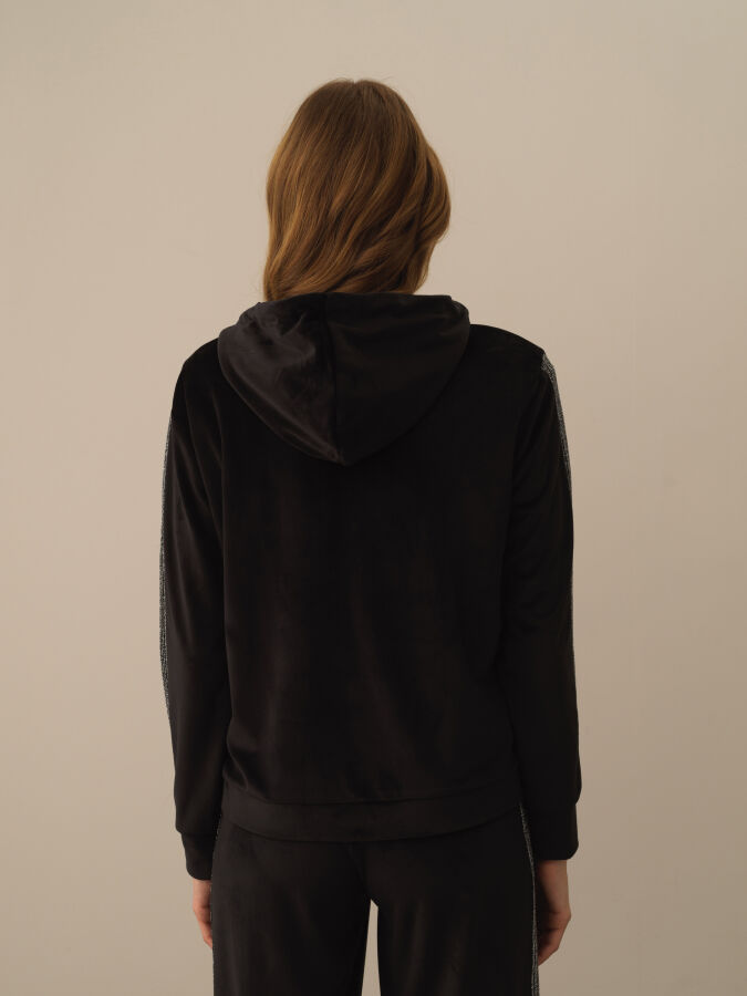 Siyah Regular Fit Kapüşonlu Sweat Mont - 3