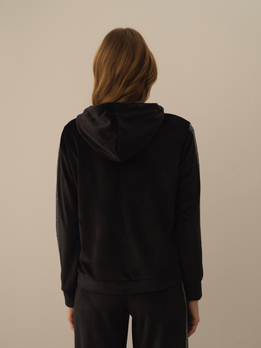 Siyah Regular Fit Kapüşonlu Sweat Mont - 3