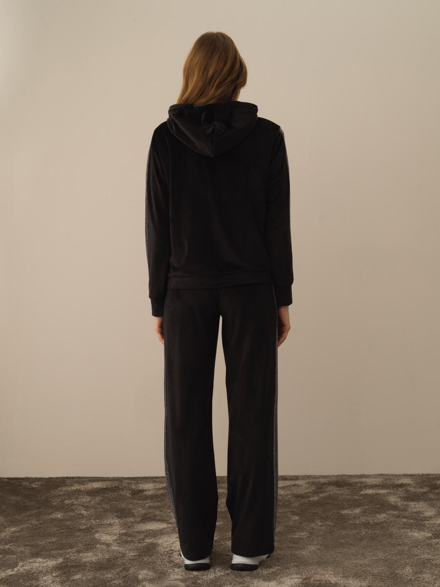 Siyah Esnek Dokulu Regular Fit Sweatmont - 5