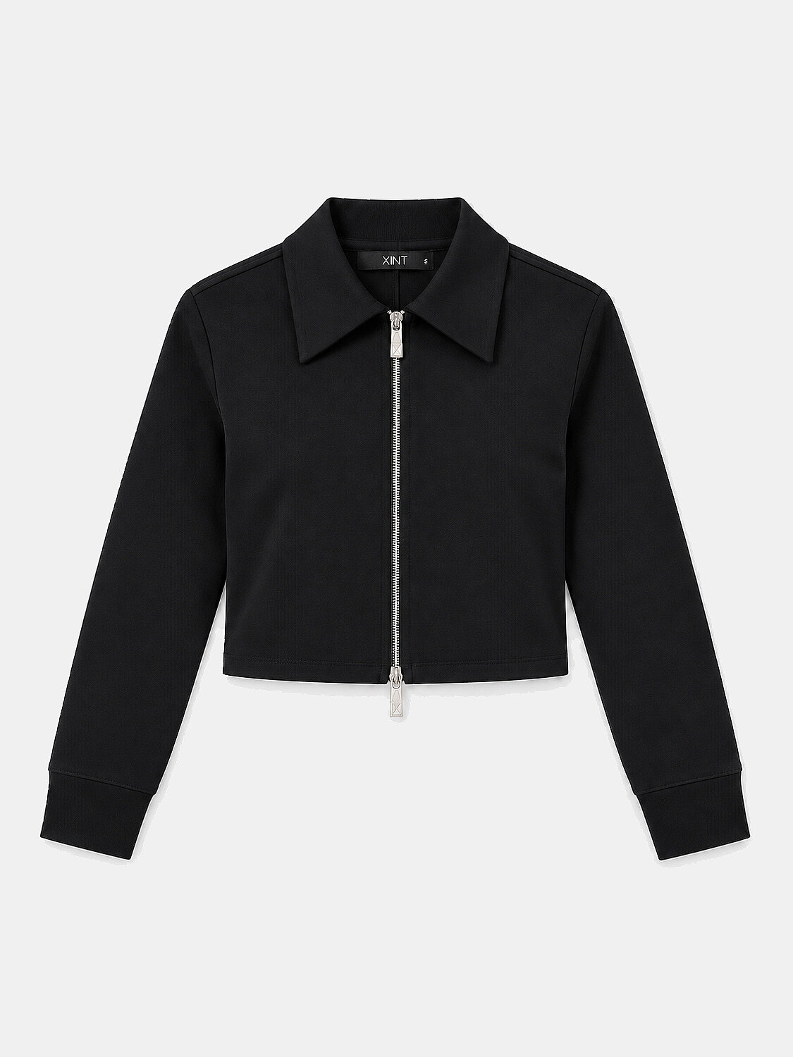 Siyah Slim Fit Polo Yaka Sweat Mont