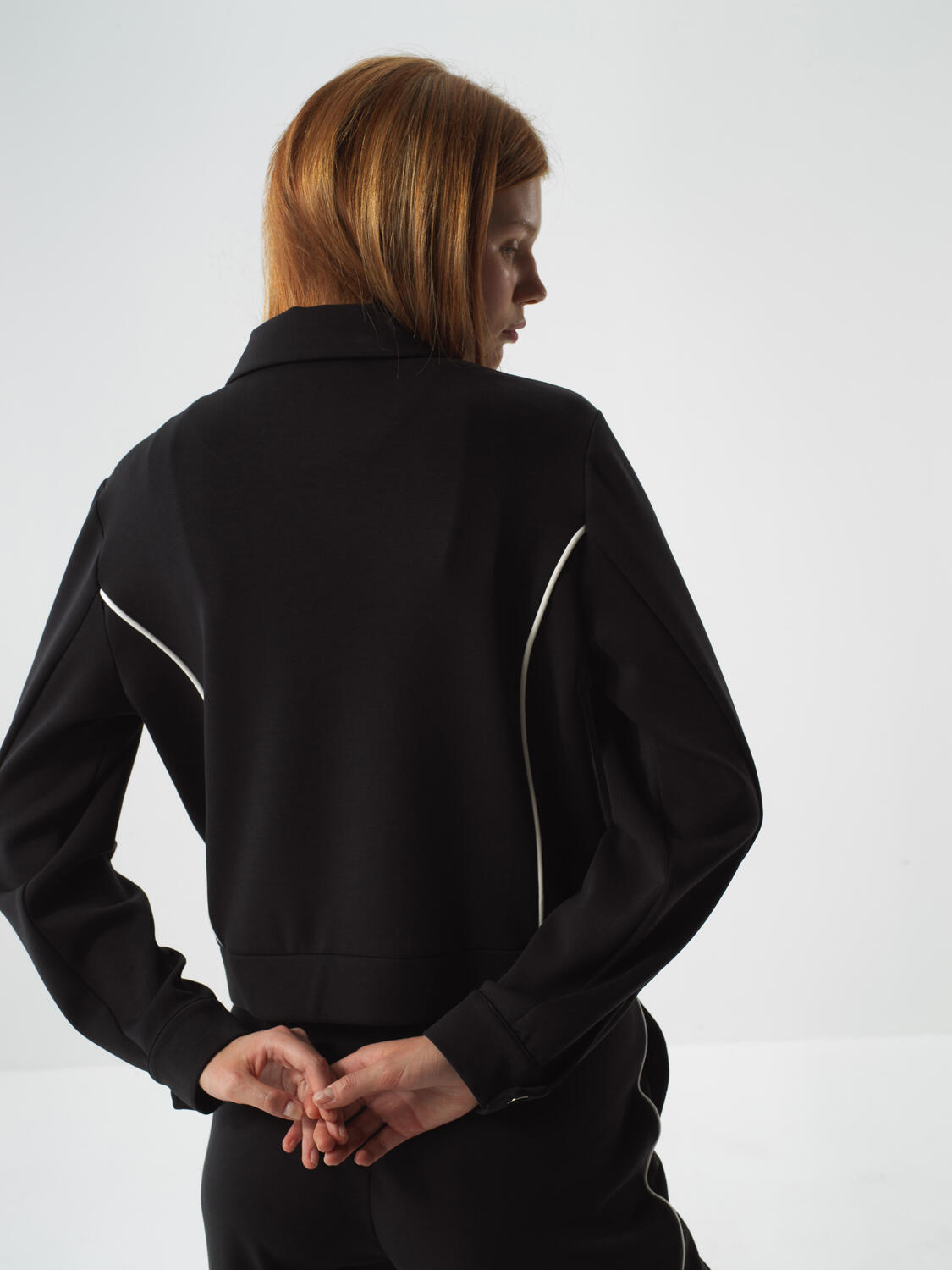 Siyah Modal Dokulu Regular Fit Sweatmont - 4