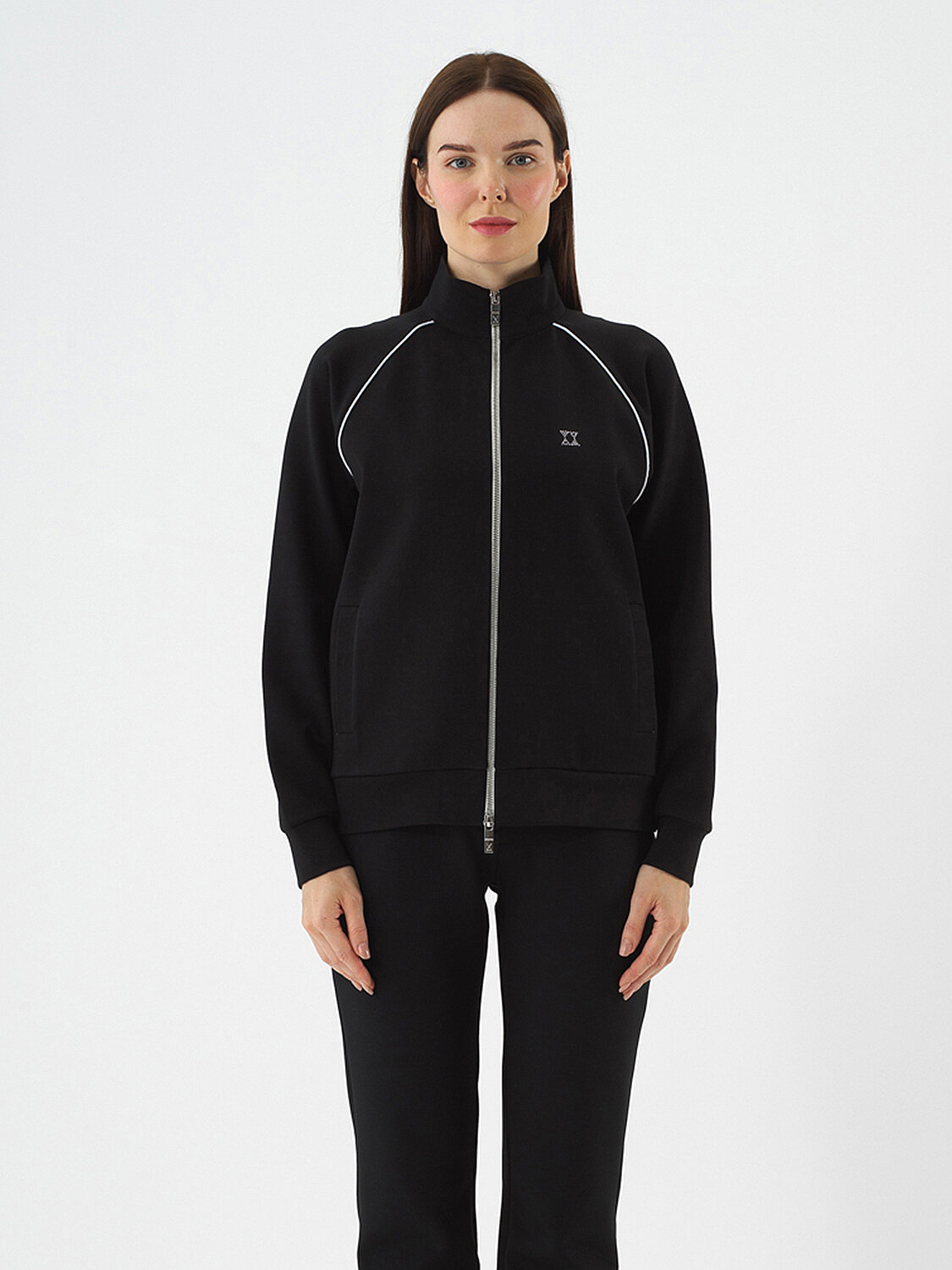 Siyah Pamuk Dokulu Regular Fit Sweatmont - 3