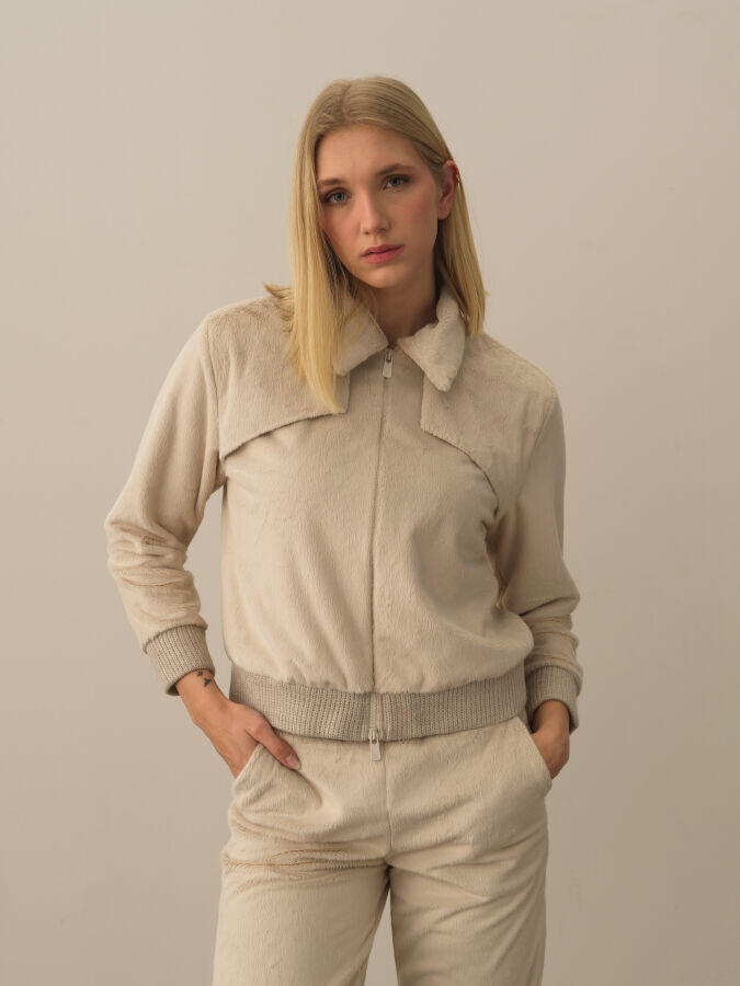 Xint Toptan Bej Formunu Koruyan Oversize Sweatmont