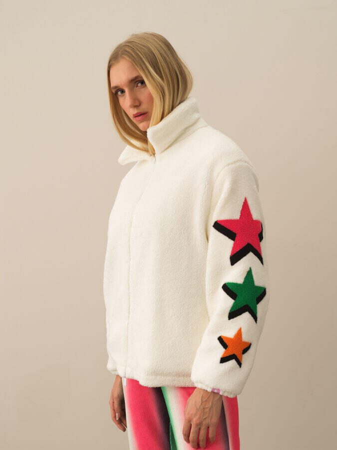Xint Toptan Kırık Beyaz Formunu Koruyan Oversize Sweatmont