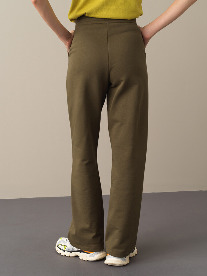 Haki Pamuk Dokulu Oversize Sweat Pantolon - Xint