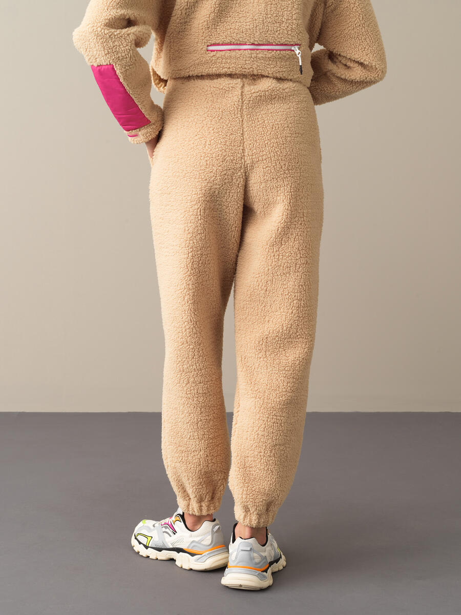 Bej Pamuk Dokulu Polar Sweat Pantolon - 3