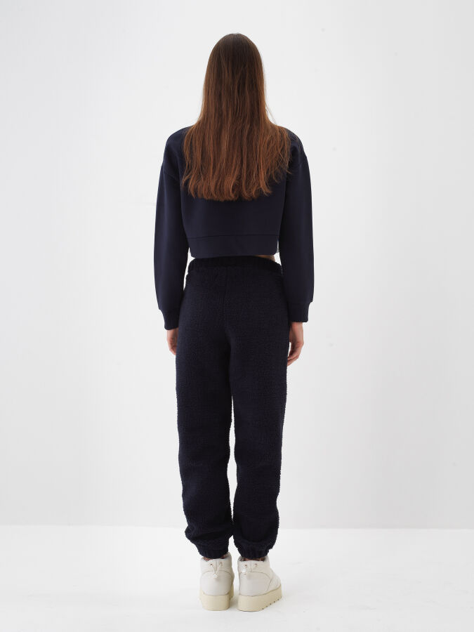 Lacivert Oversize Sweat Pantolon - 4