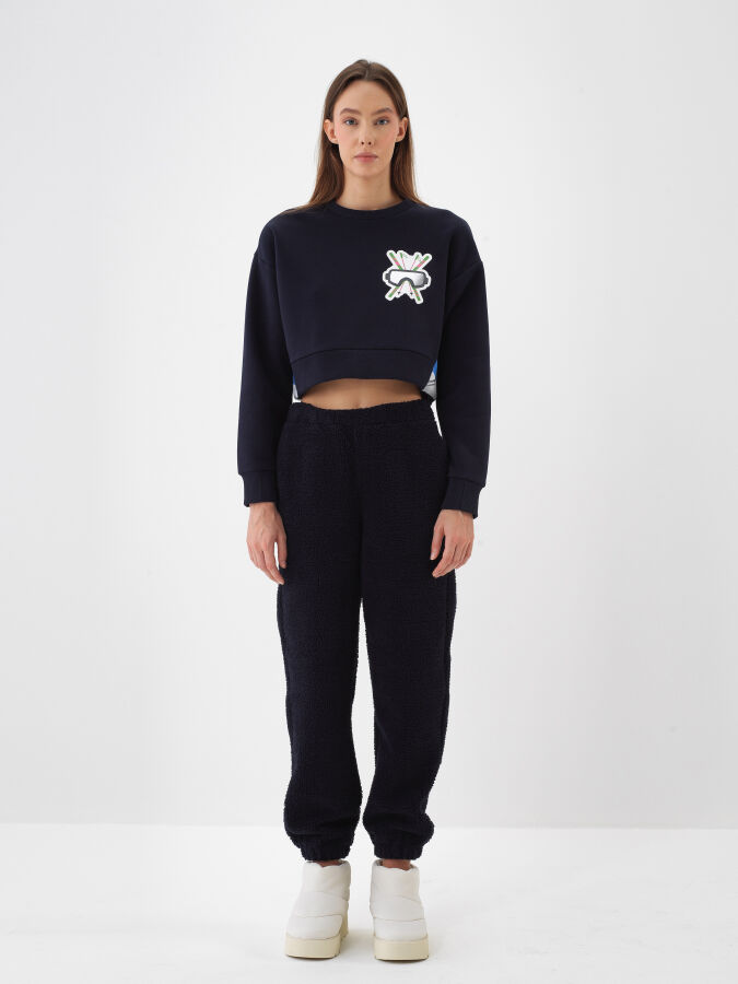 Lacivert Oversize Sweat Pantolon - 2