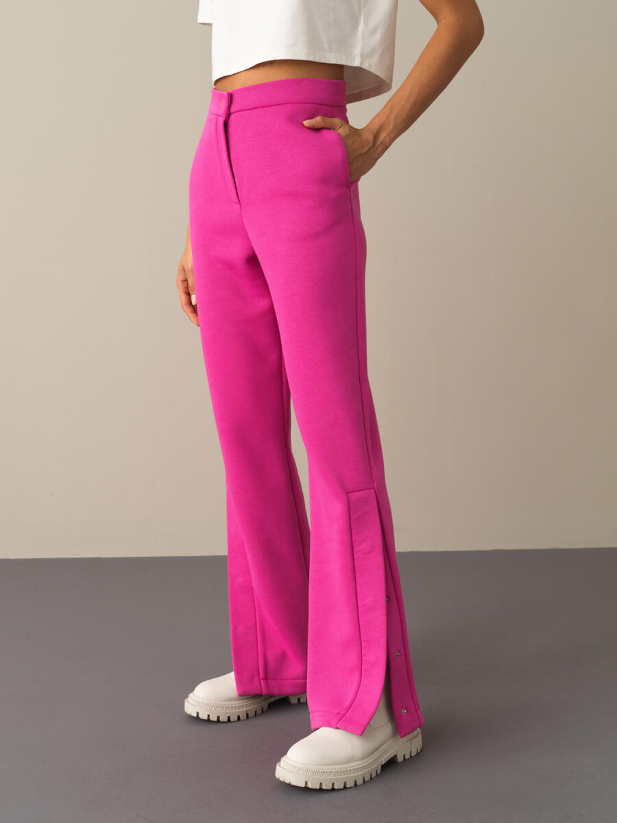 Fuşya Pamuk Dokulu Regular Fit Sweat Pantolon 