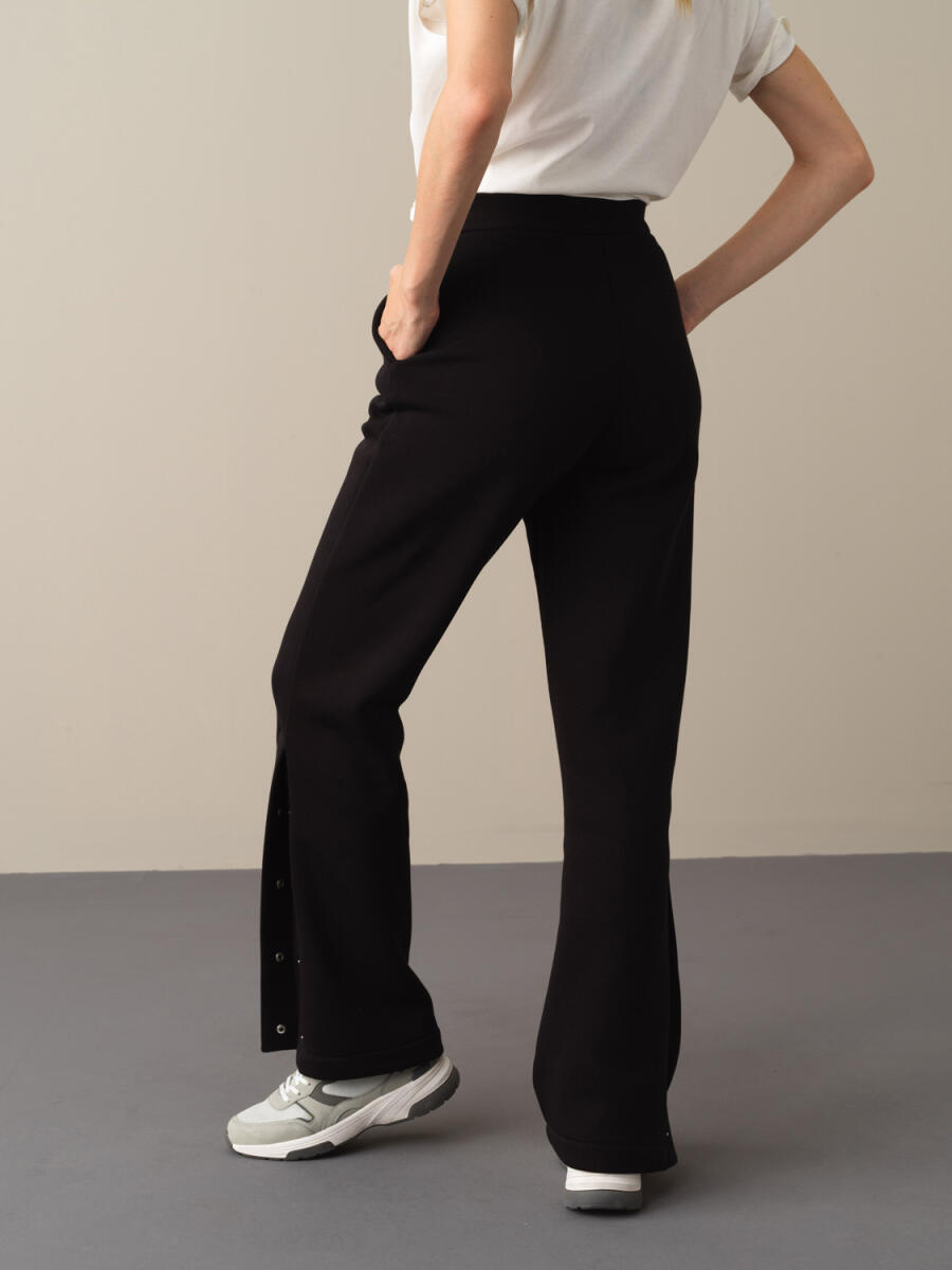 Siyah Regular Fit Pamuklu Sweat Pantolon - 4