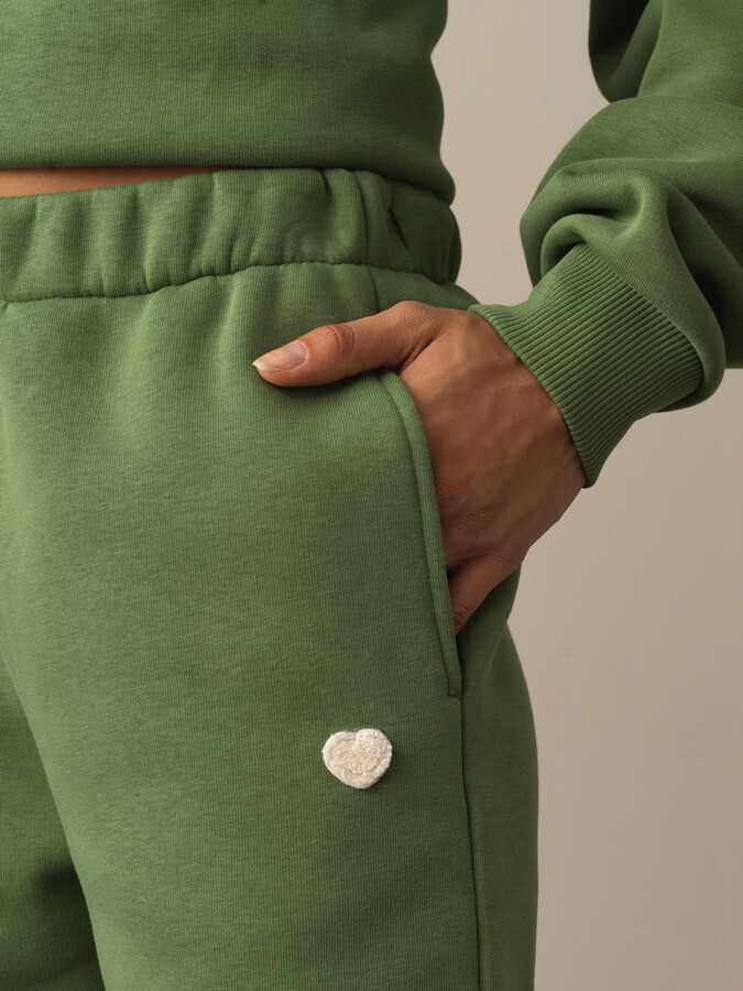 Yeşil Pamuk Dokulu Sweat Pantolon - Xint