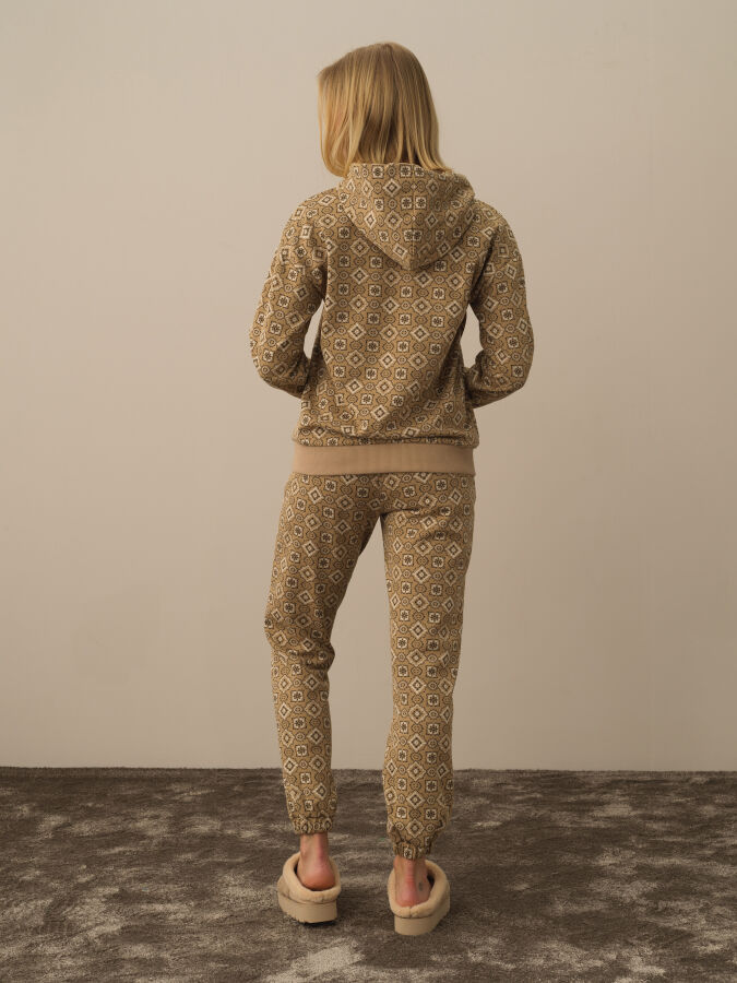 Bej Işıltılı Lurex Detaylı Oversize Sweatshirt - Xint