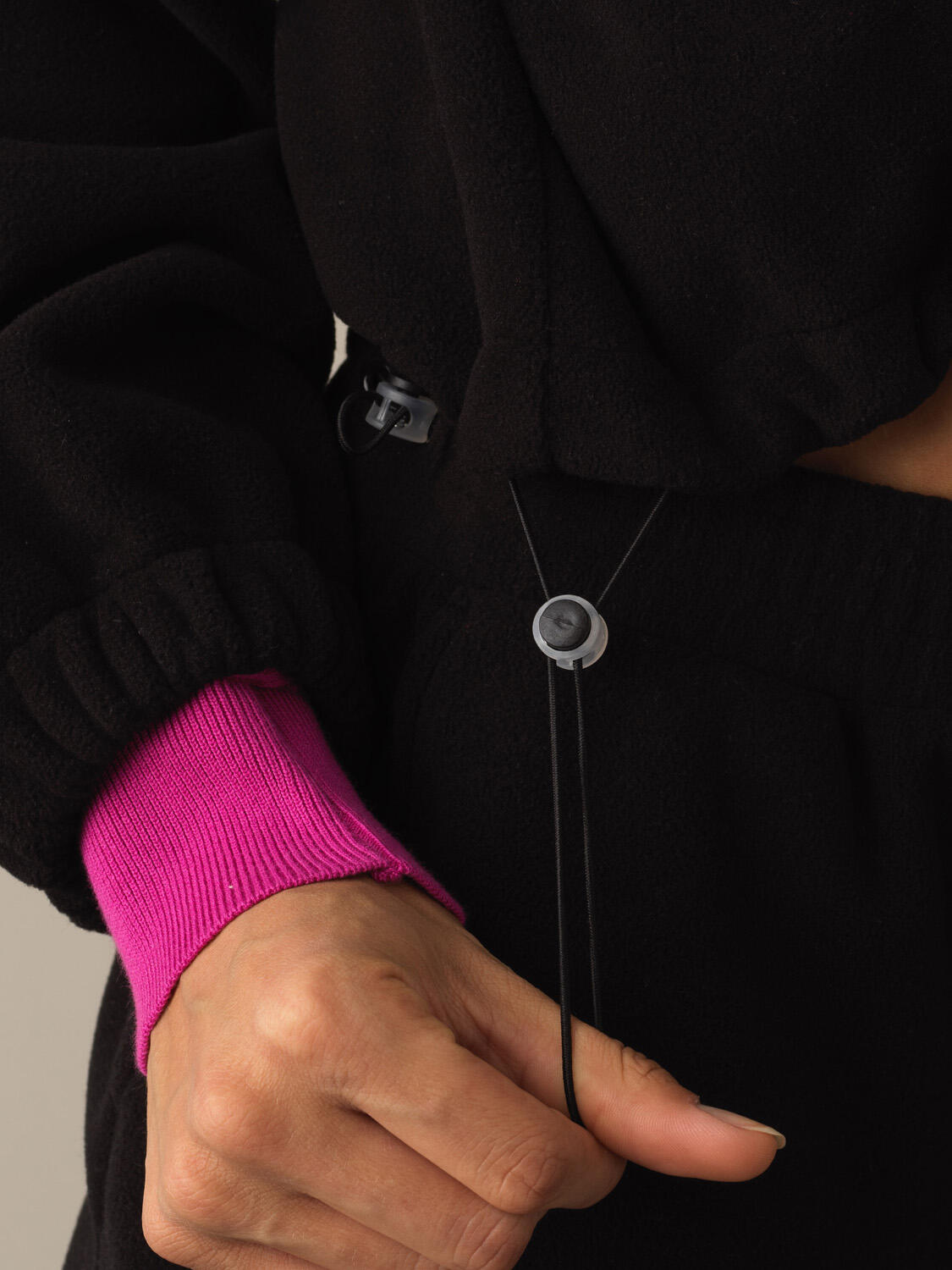 Siyah Pamuk Dokulu Oversize Polar Sweatshirt 