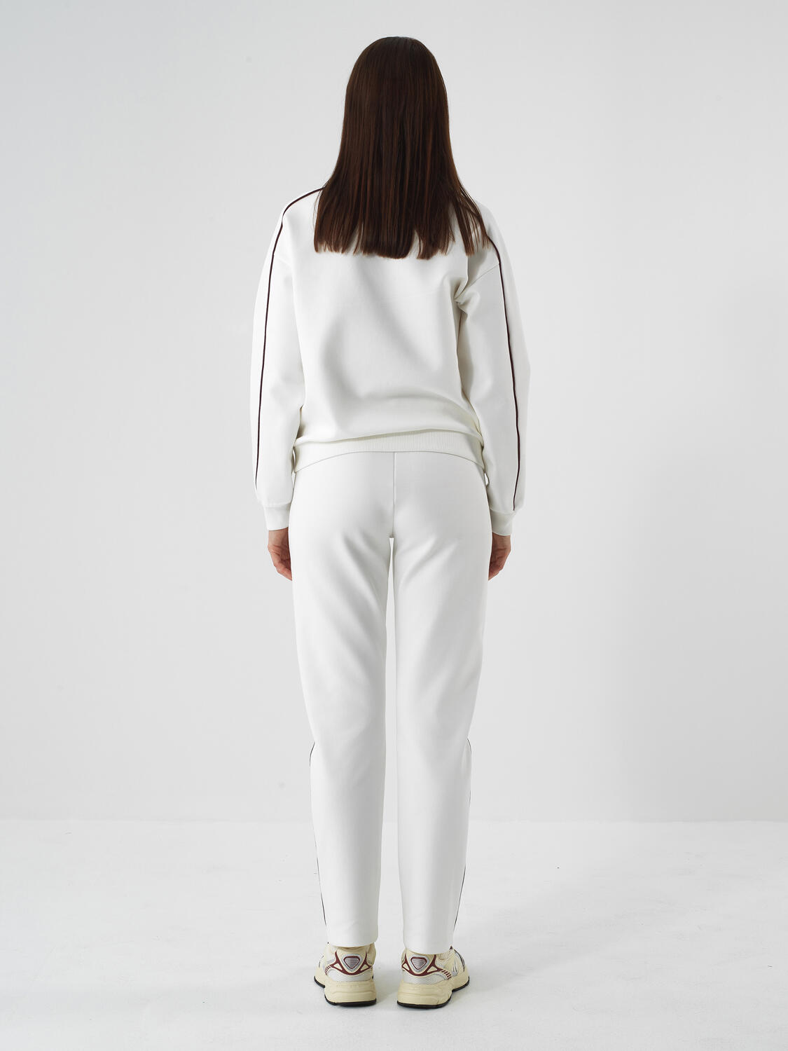 Ekru Pamuk Dokulu Oversize Sweatshirt - 4