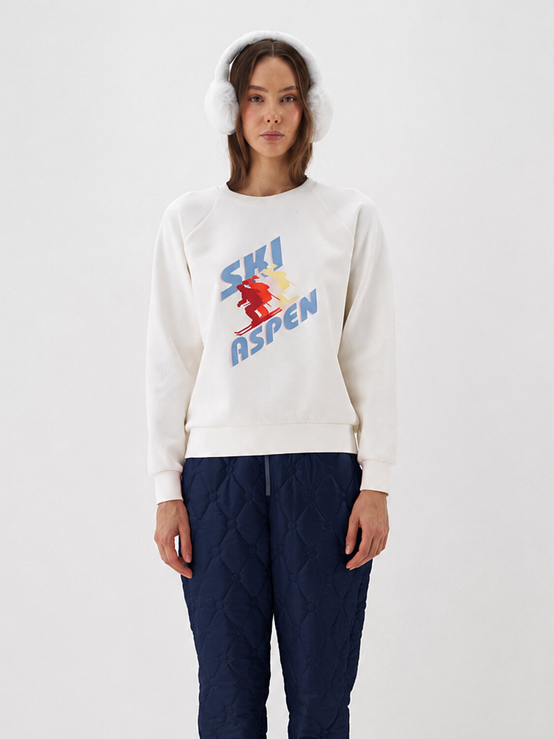 Ekru Pamuk Dokulu Regular Fit Sweatshirt (1)