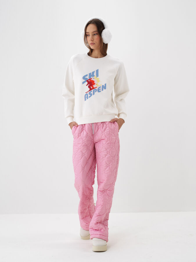 Ekru Pamuk Dokulu Regular Fit Sweatshirt - Xint