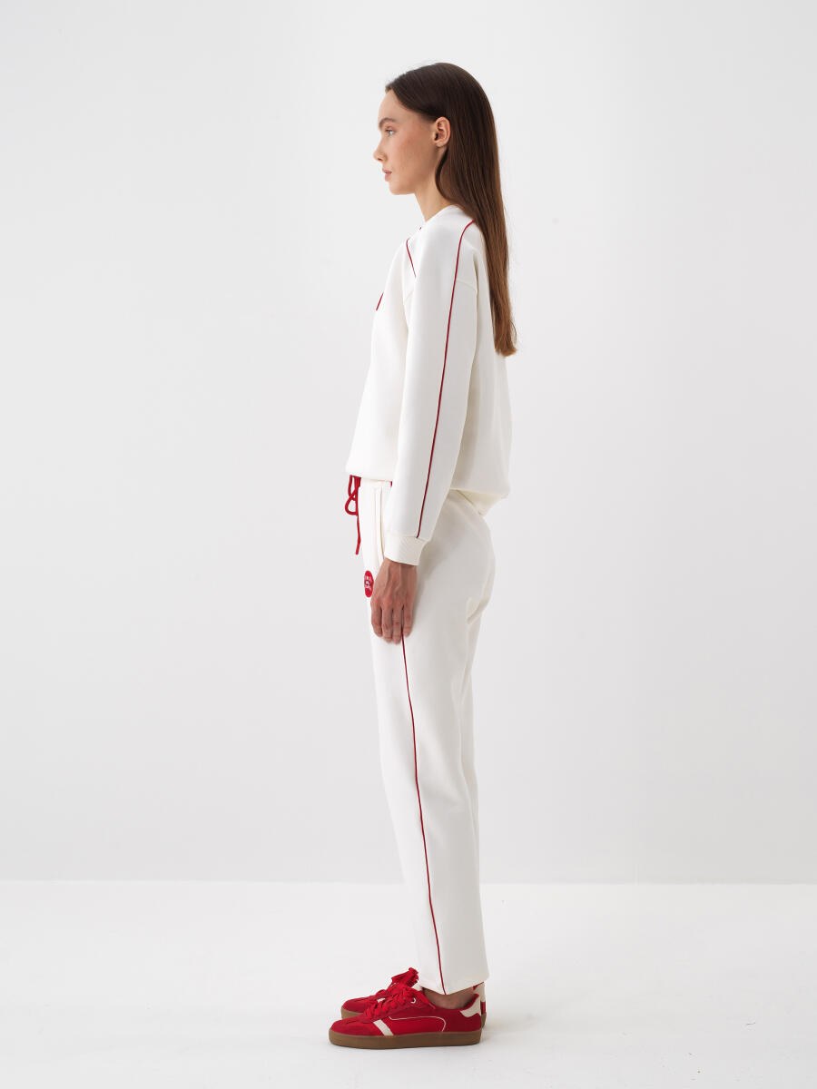 Ekru Pamuk Dokulu Regular Fit Sweatshirt - 4