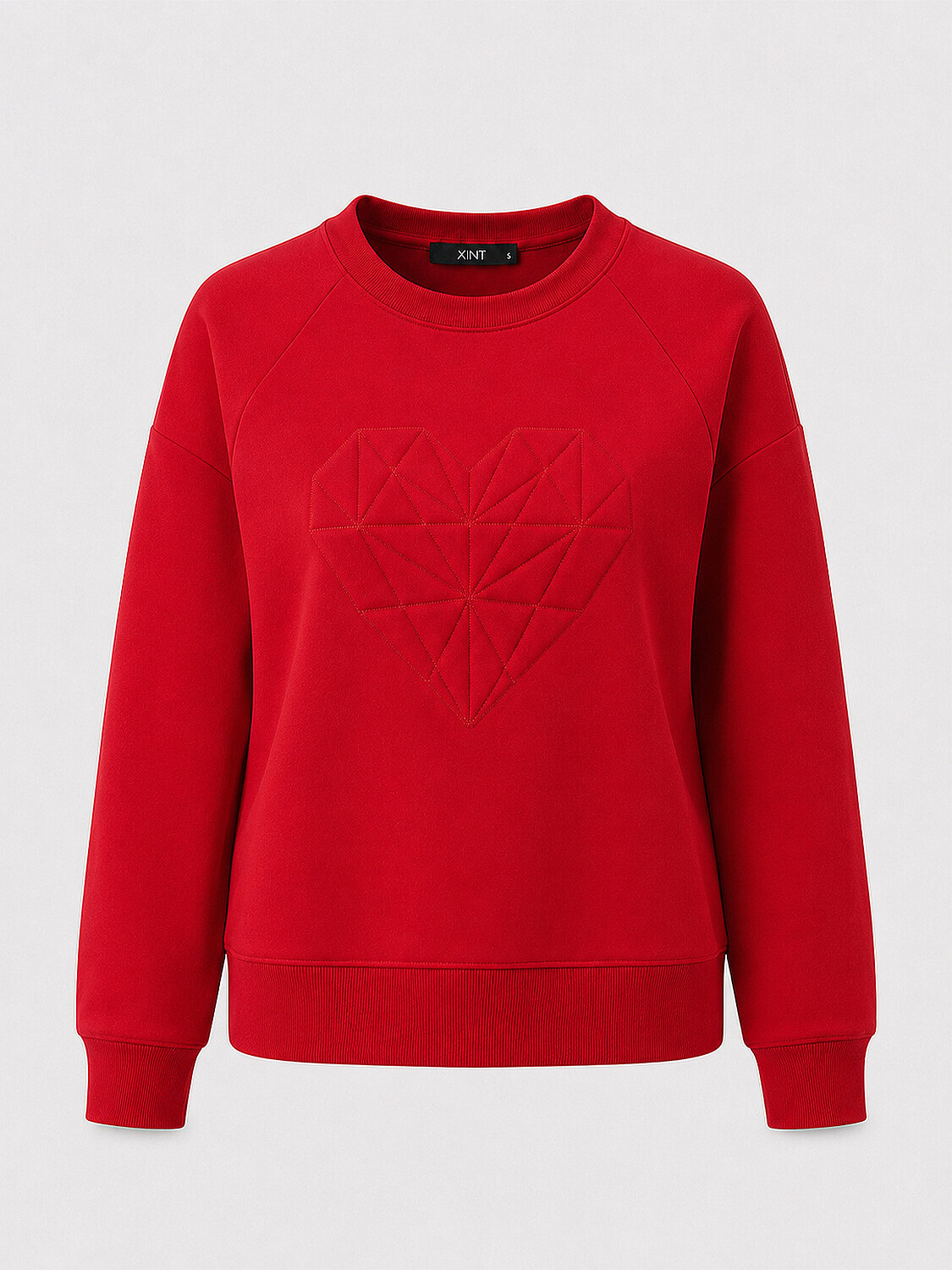 Kırmızı Pamuk Dokulu Regular Fit Sweatshirt - 5