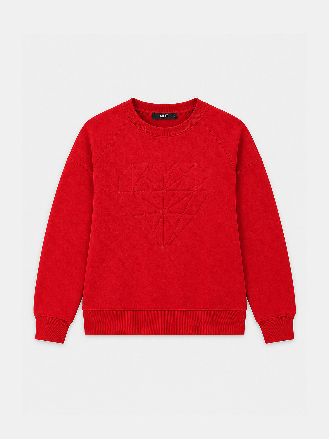 Kırmızı Regular Fit Bisiklet Yaka Pamuklu Sweatshirt