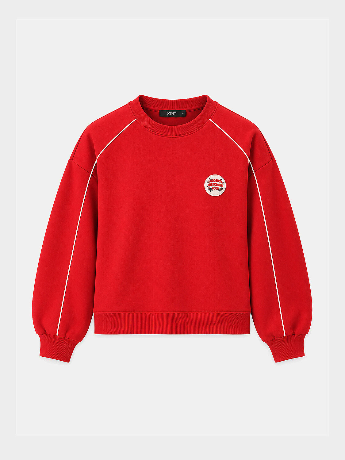 Kırmızı Regular Fit Bisiklet Yaka Pamuklu Sweatshirt