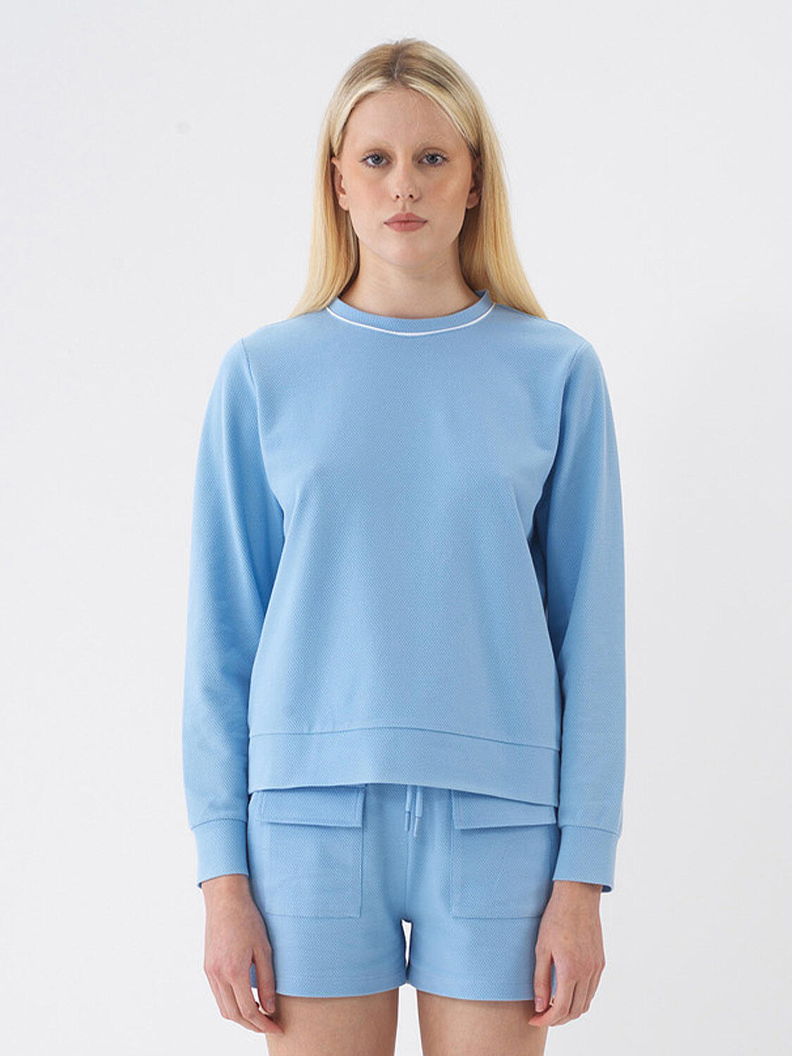 Mavi Pamuk Dokulu Regular Fit Sweatshirt - 1
