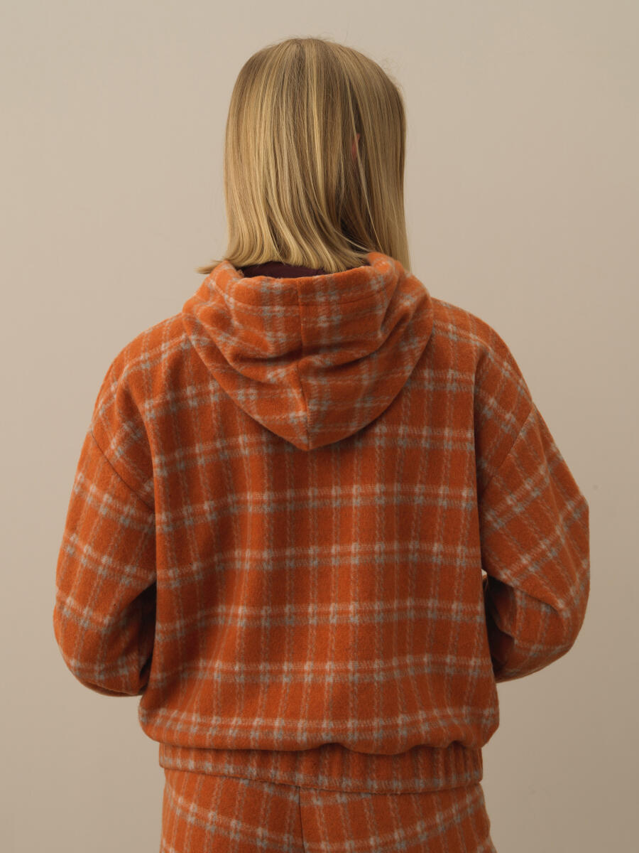 Oranj Esnek Dokulu Oversize Sweatshirt - 4