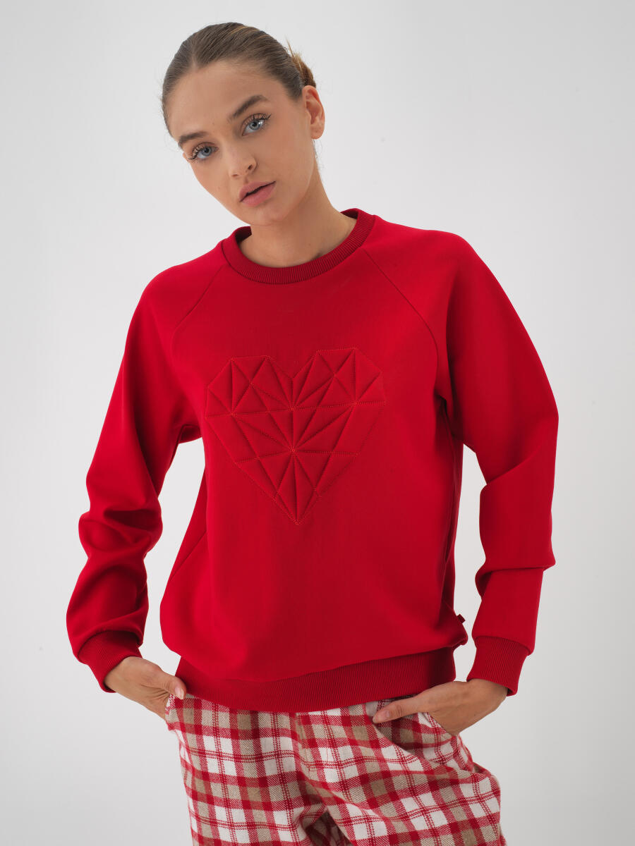 Pamuklu Baskılı Sweatshirt - 1