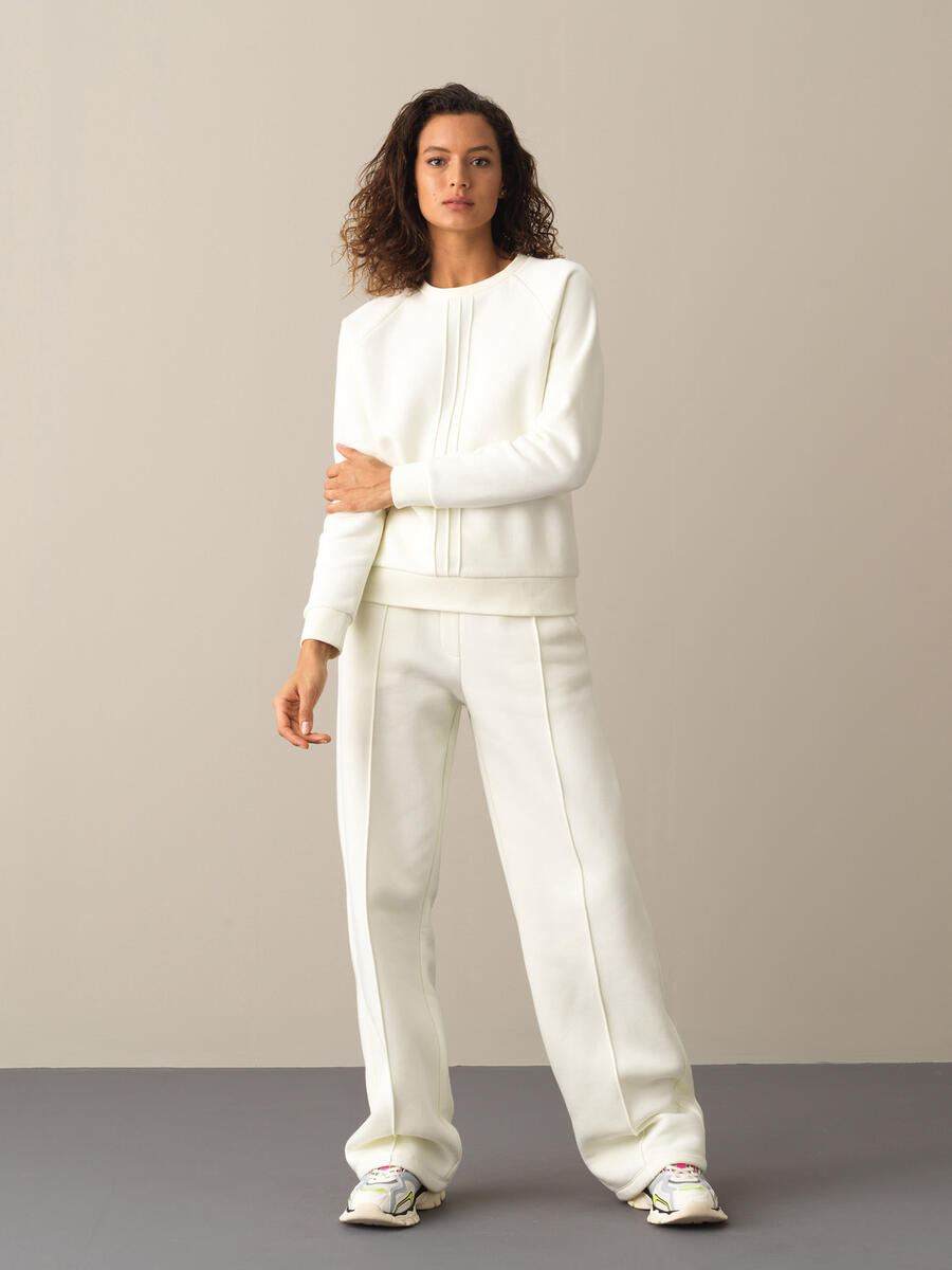 Ekru Pamuk Dokulu Regular Fit Sweatshirt - 2