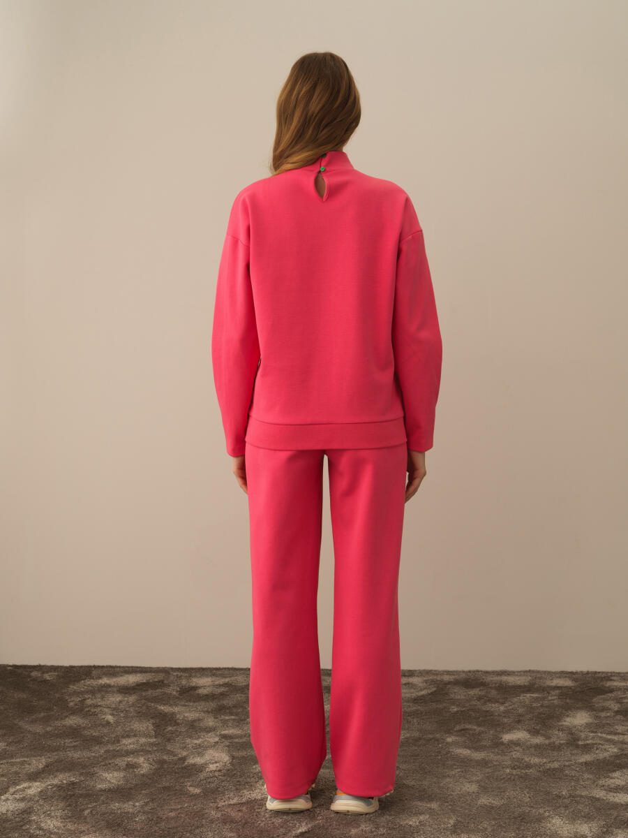 Pembe Pamuk Dokulu Oversize Sweatshirt - 7