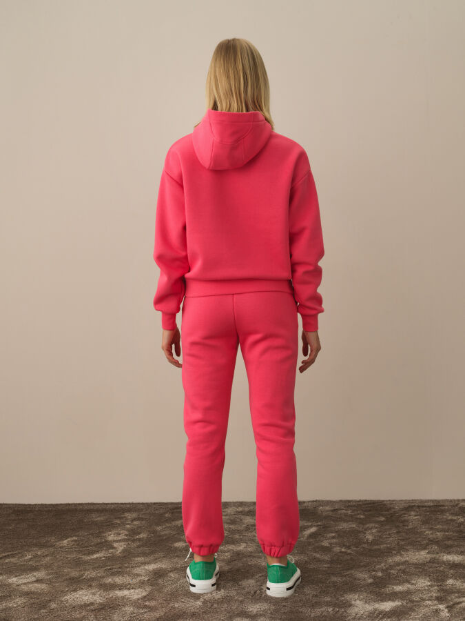 Pembe Pamuk Dokulu Oversize Sweatshirt - Xint