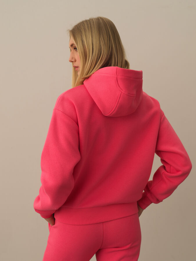Pembe Pamuk Dokulu Oversize Sweatshirt - Xint