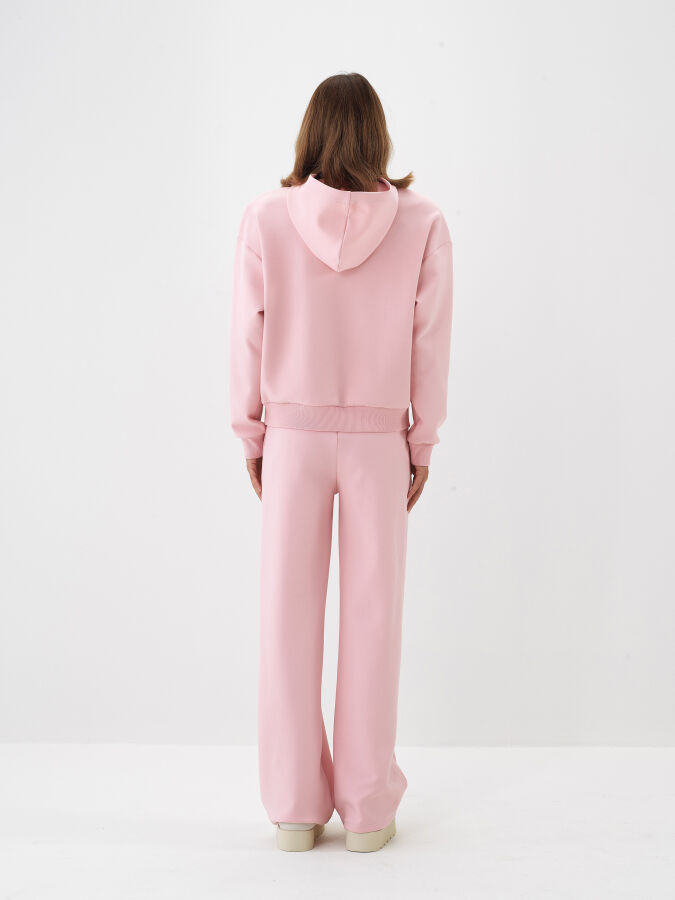 Pembe Pamuk Dokulu Oversize Sweatshirt - Xint