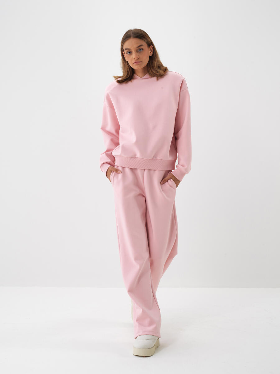 Pembe Pamuk Dokulu Oversize Sweatshirt - 3