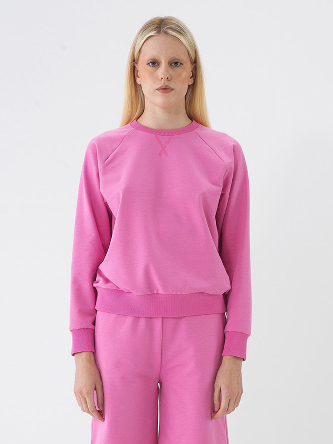 Pembe Pamuk Dokulu Regular Fit Sweatshirt