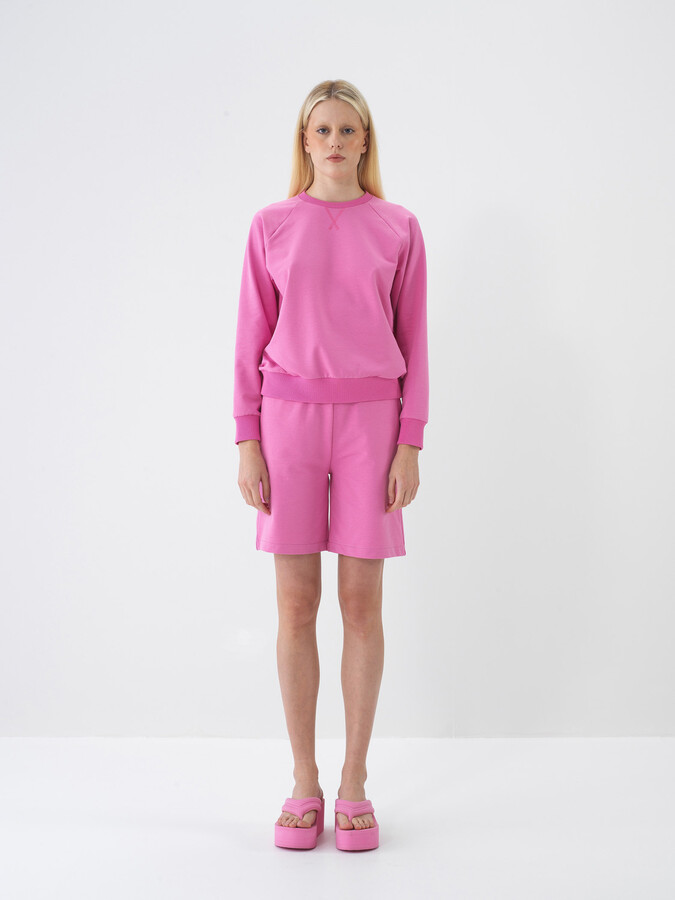 Pembe Pamuk Dokulu Regular Fit Sweatshirt (1)