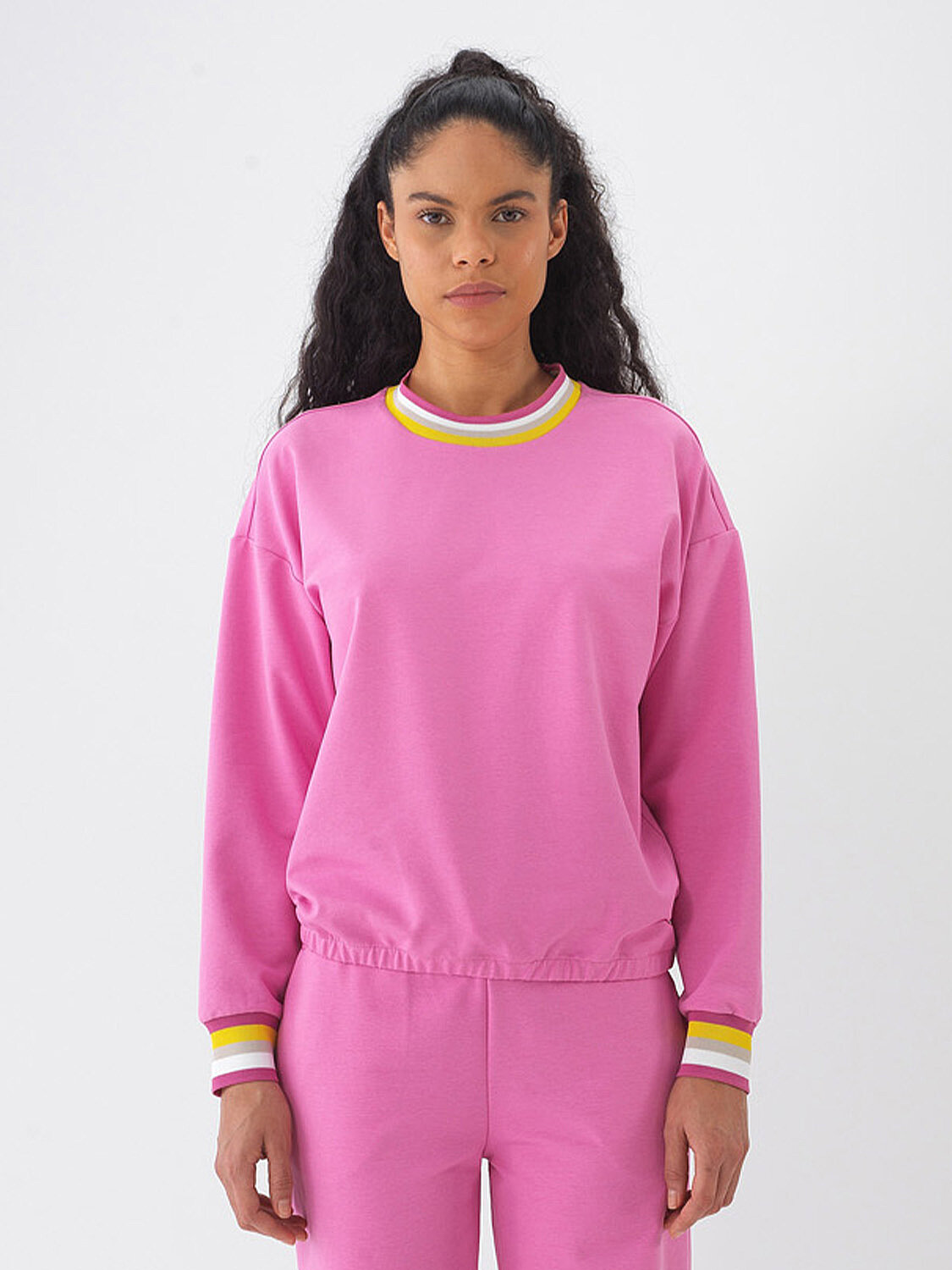 Pembe Pamuk Dokulu Regular Fit Sweatshirt