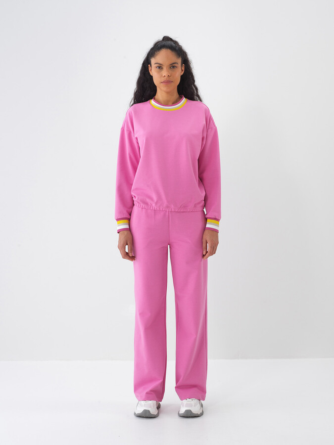 Pembe Pamuk Dokulu Regular Fit Sweatshirt (1)