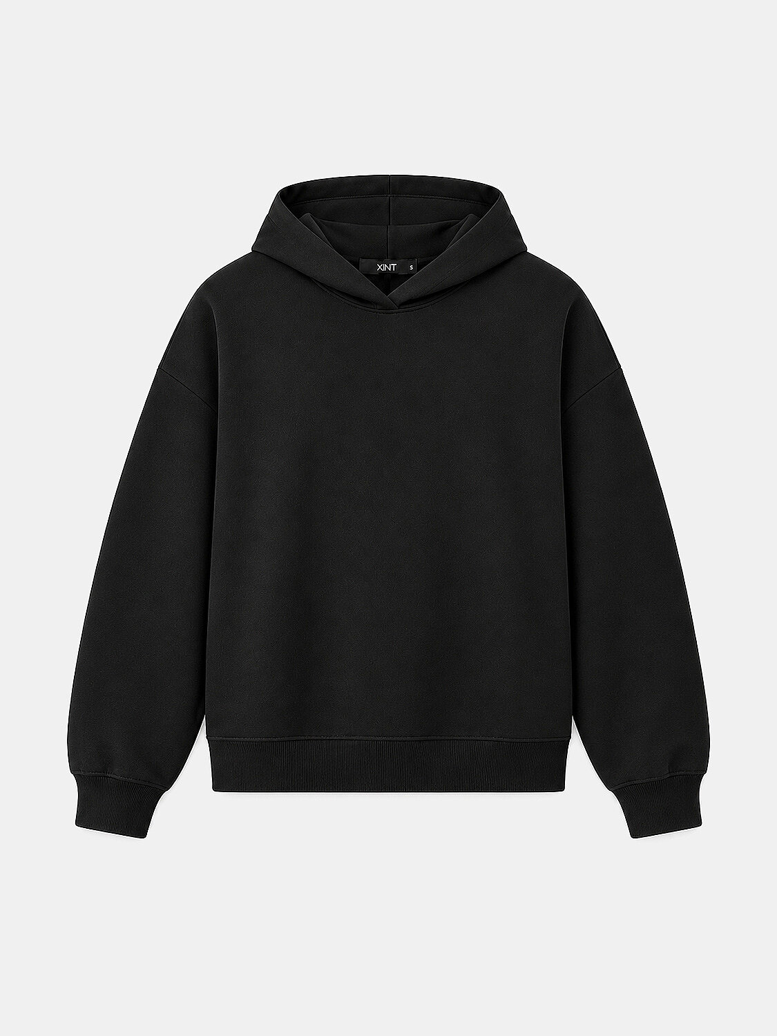 Siyah Oversize Kapüşonlu Pamuklu Sweatshirt