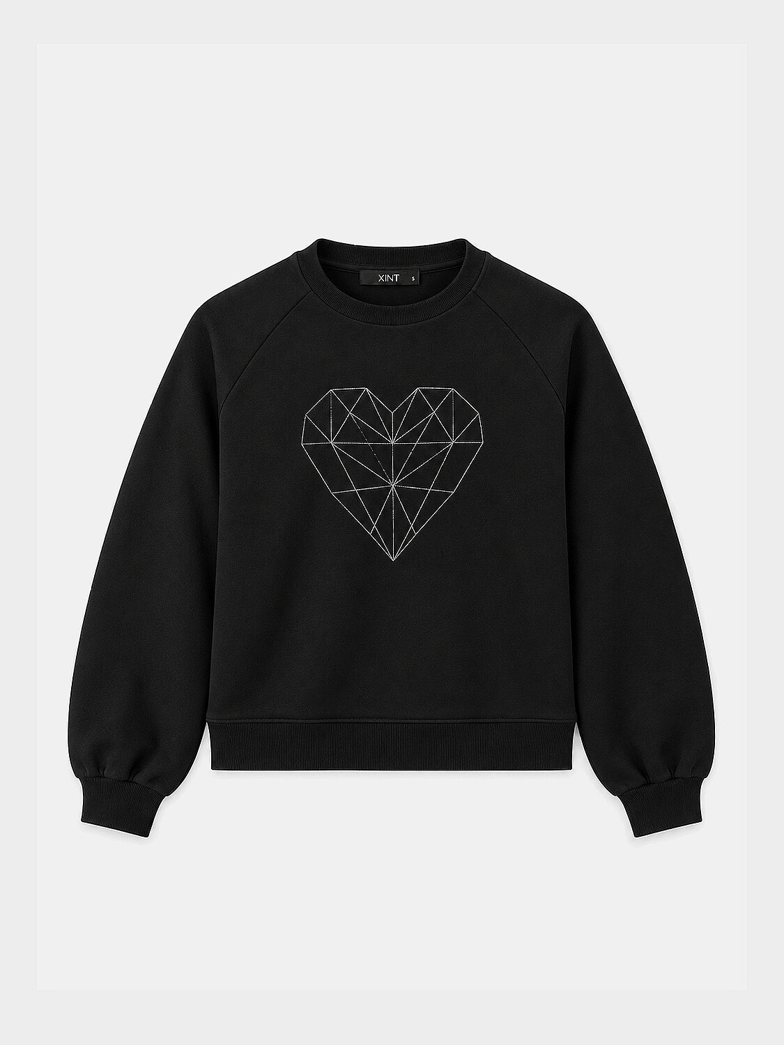 Siyah Regular Fit Bisiklet Yaka Pamuklu Sweatshirt