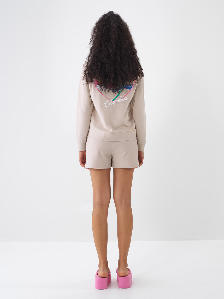 Taş Rengi Pamuk Dokulu Regular Fit Sweatshirt - 5