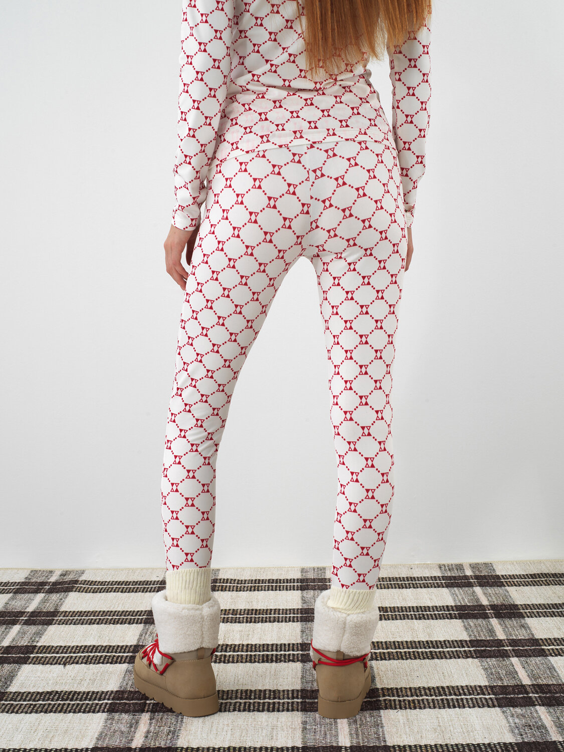 Ekru Esnek Dokulu Slim Fit Tayt - Xint