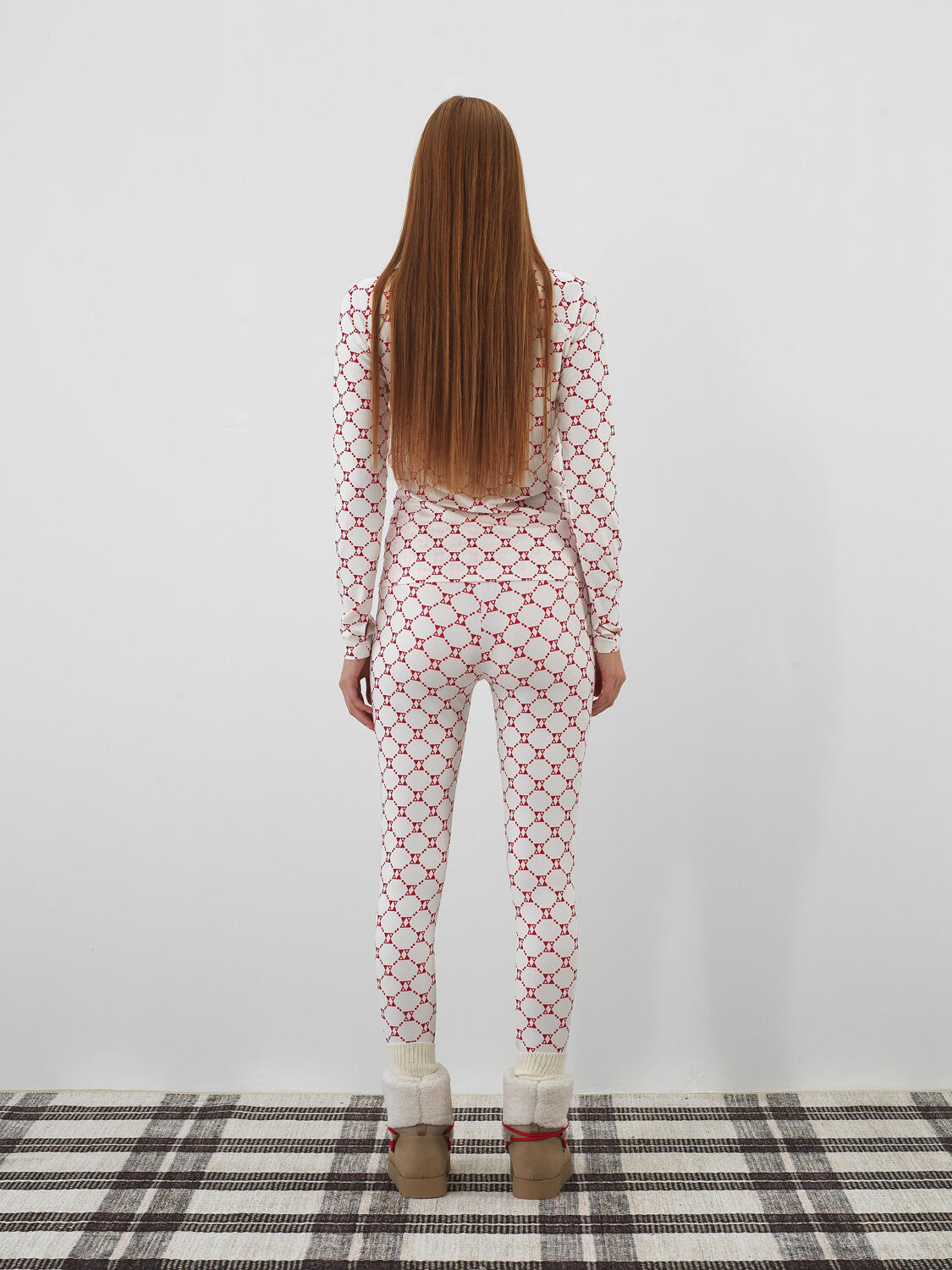 Ekru Esnek Dokulu Slim Fit Tayt - 6