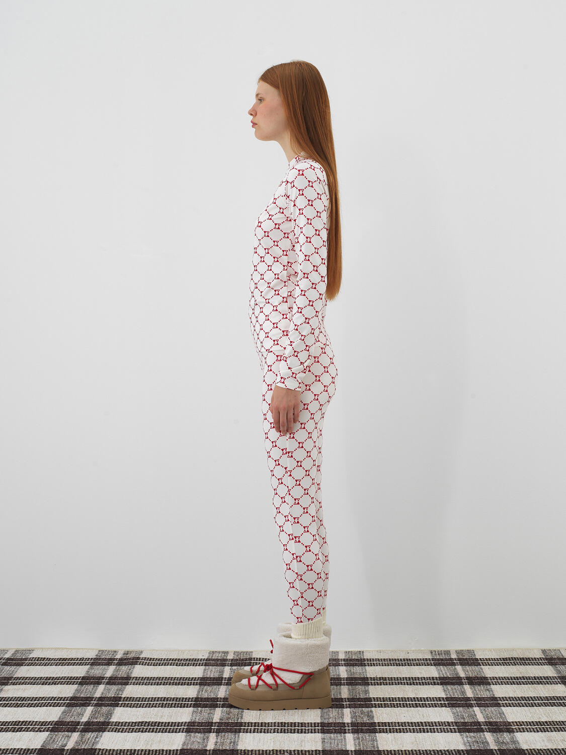 Ekru Esnek Dokulu Slim Fit Tayt - 4