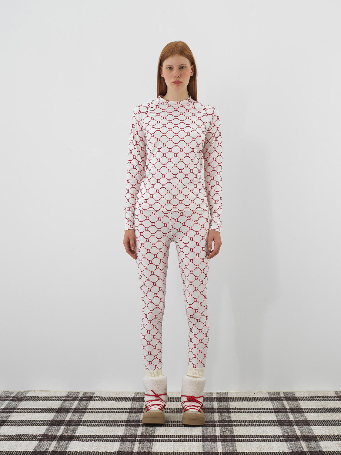 Ekru Esnek Dokulu Slim Fit Tayt - 3