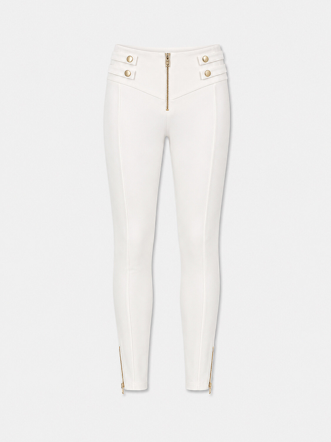 Ekru Pamuk Dokulu Slim Fit Tayt - 5