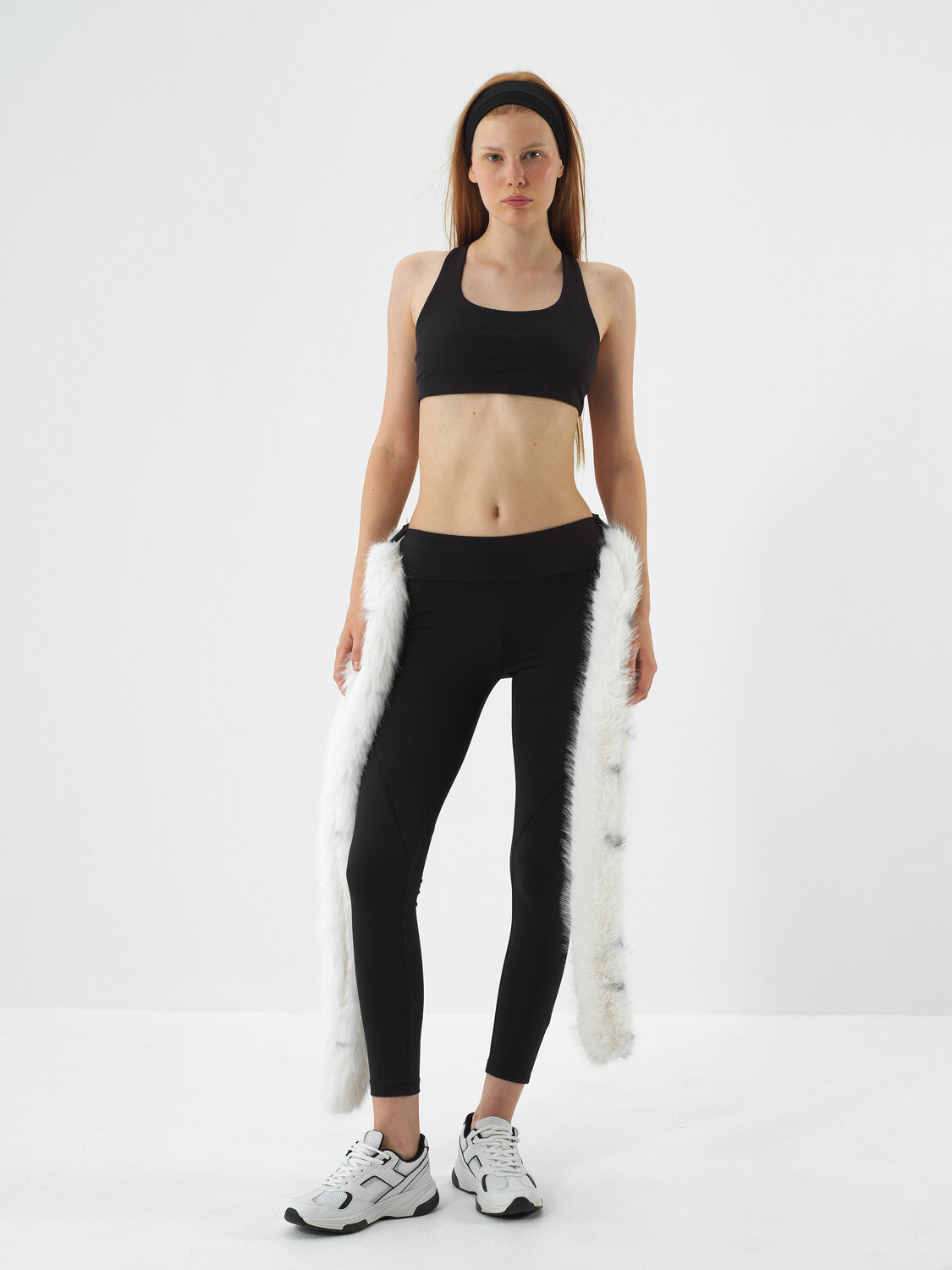 Siyah Esnek Dokulu Slim Fit Tayt - Xint