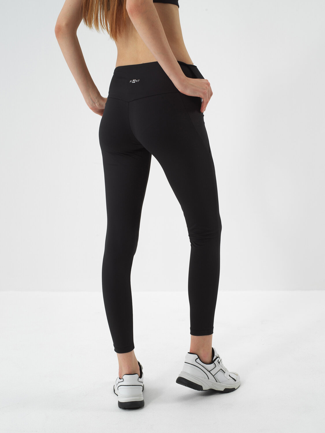 Siyah Esnek Dokulu Slim Fit Tayt - Xint