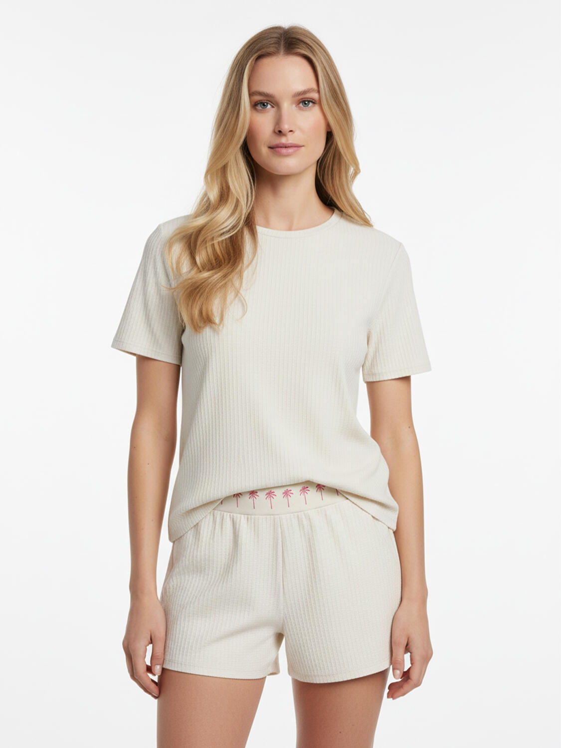 Bej Doğal Dökümlü Regular Fit Tişört - 1