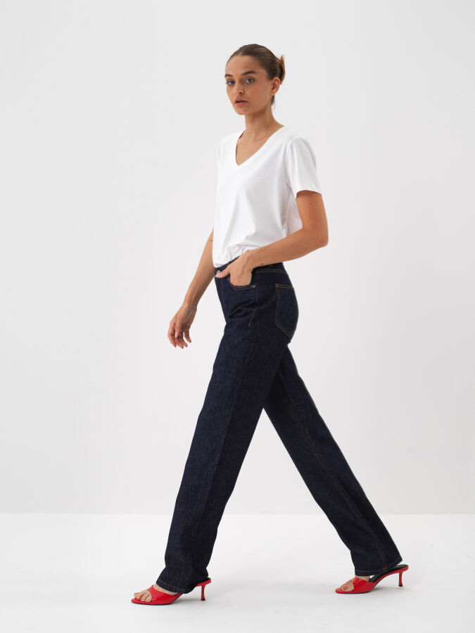 Beyaz Modal Dokulu Regular Fit Tişört - Xint