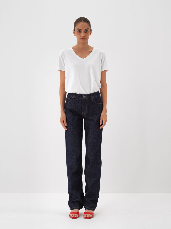 Beyaz Modal Dokulu Regular Fit Tişört - Xint